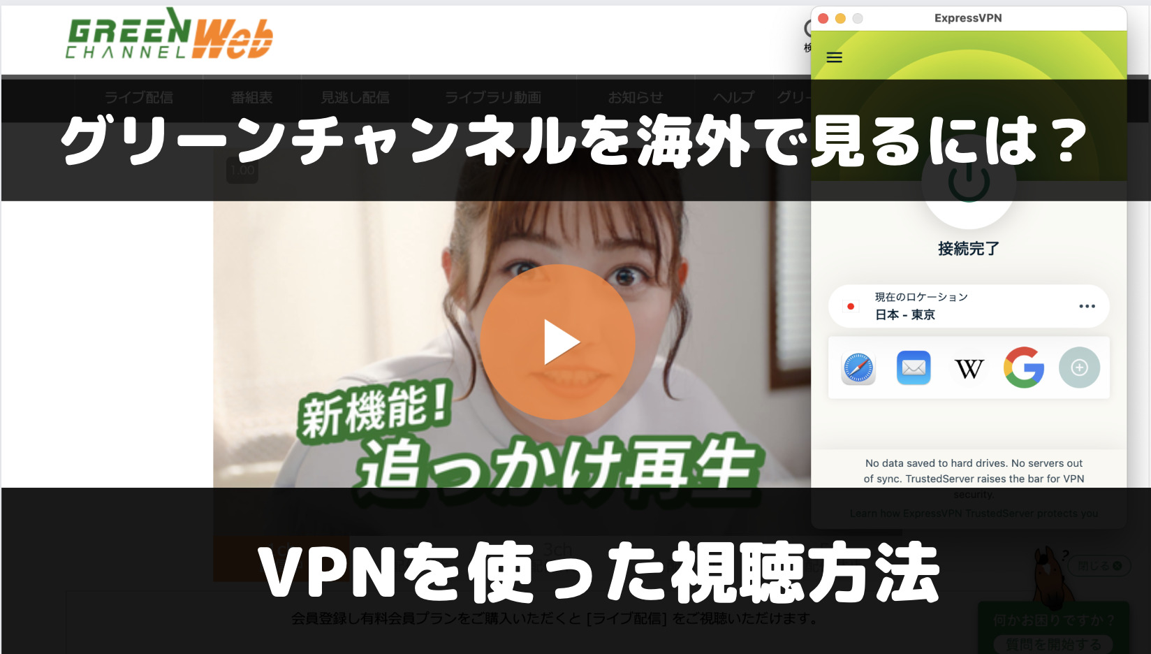 グリーンチャンネルを海外から見るには？VPNを使った視聴方法