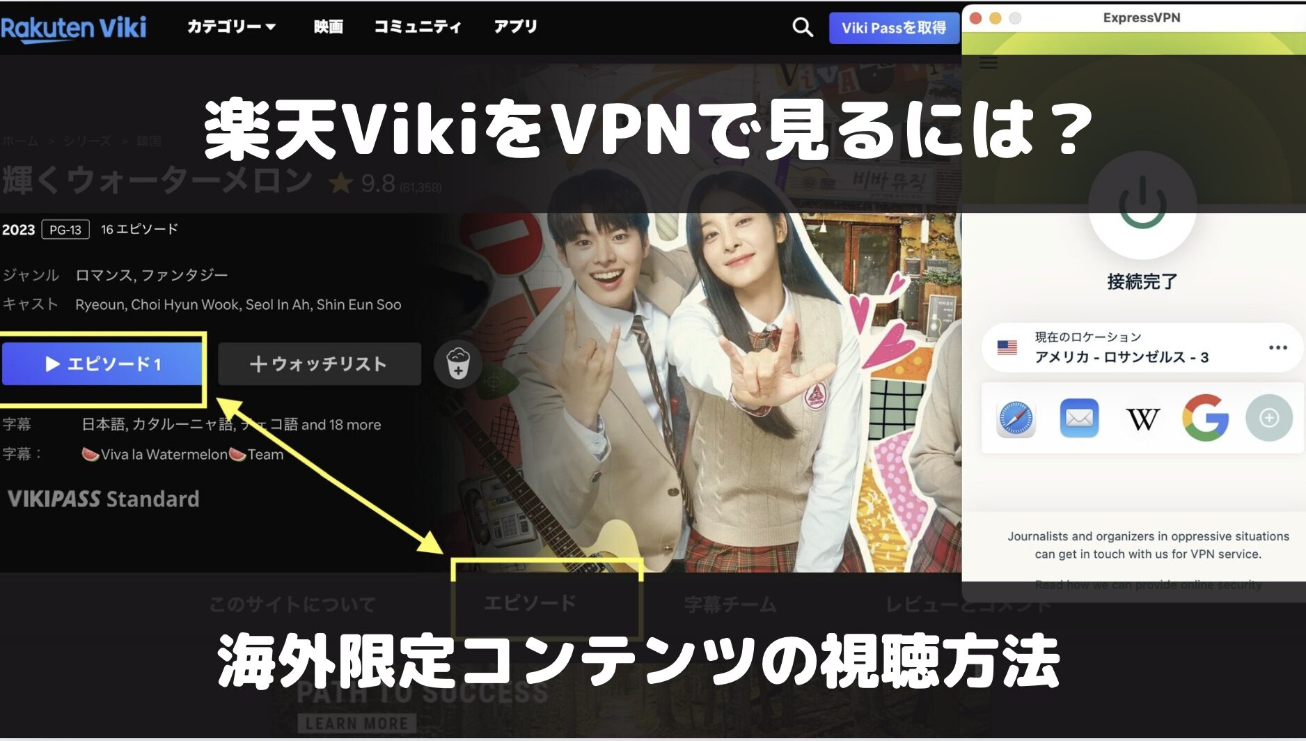 楽天VikiをVPNを使って視聴する方法