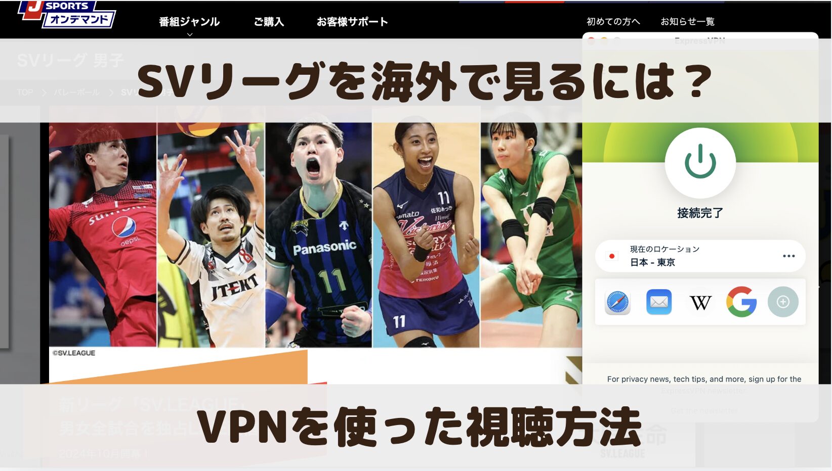 SVリーグ2024-25を海外で見るには？VPNを使った視聴方法