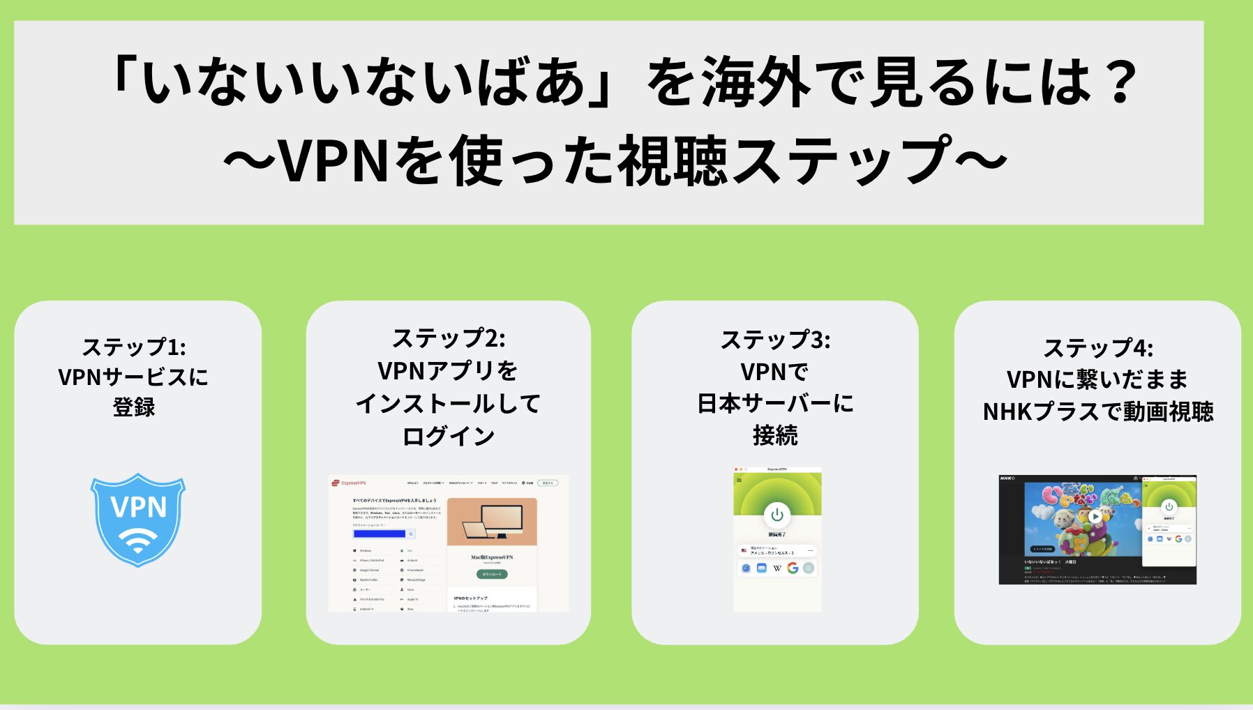 いないいないばあを海外で見るには？VPNと日本のサブスクを使った視聴方法